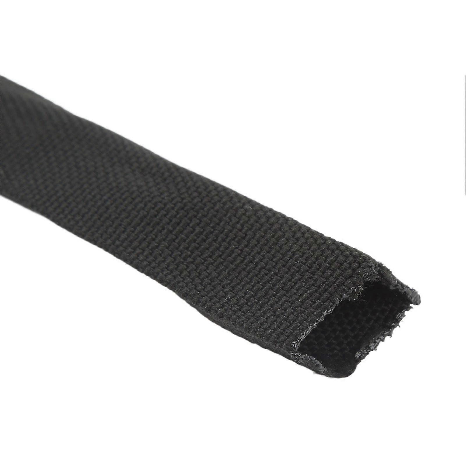 Fiberglass Heat Sleeve 16MM Black Expandable Heat Shield Sleeve For Car Oil Pipe Cable 7.5m (25FT)
