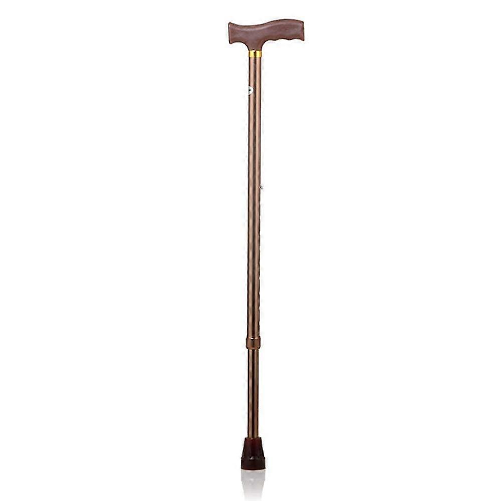 Gehstock-Krucke Telescoping Cane For Elderly, Lightweight Aluminum, Adjustable Height Walking Aid, Brown