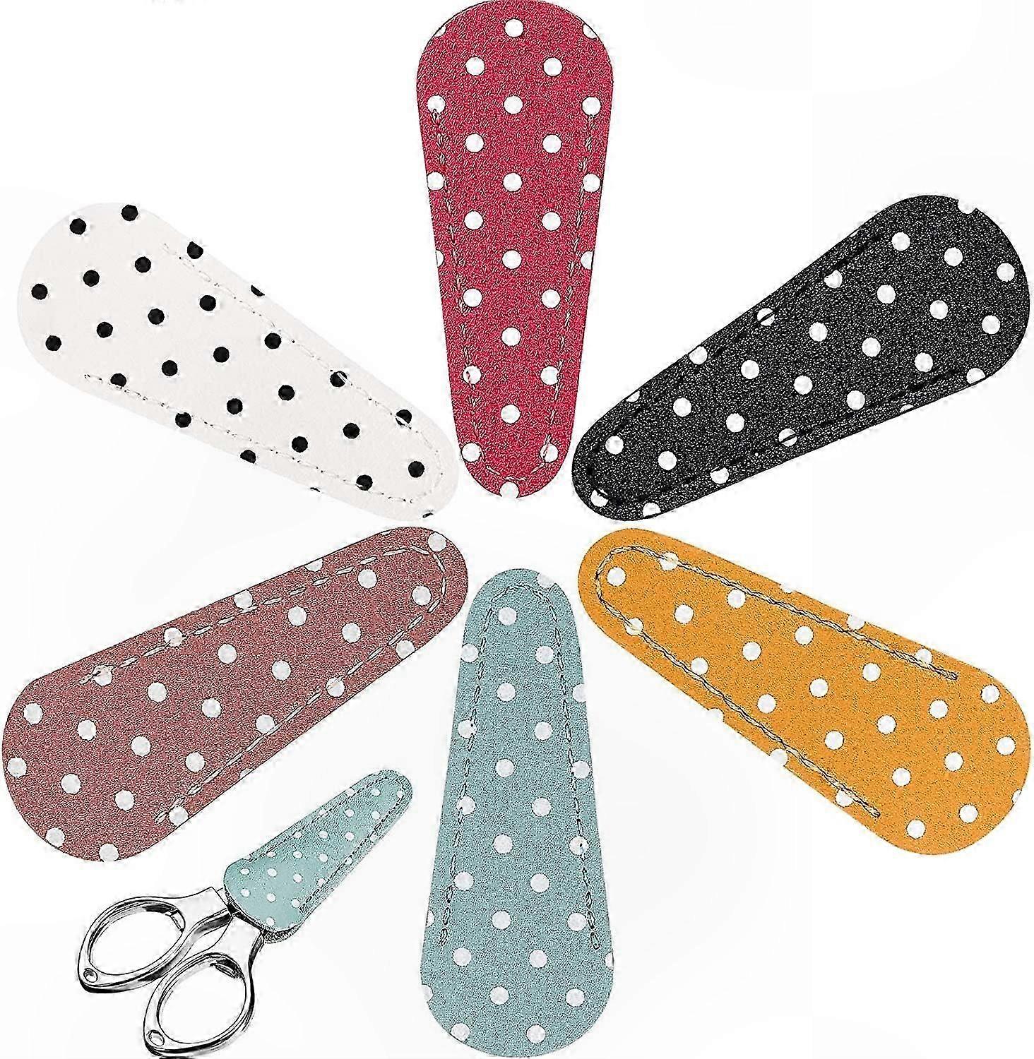 6-Piece Embroidery Scissors with Protective Sheaths for Crafting and Sewing Tools Storage