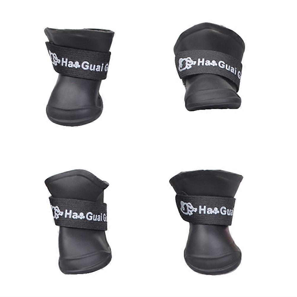 Comfortable And Easy To Wear Pet Rain Boots In Black Designed For Dogs And Puppies Outdoor Use Size S 1 Set