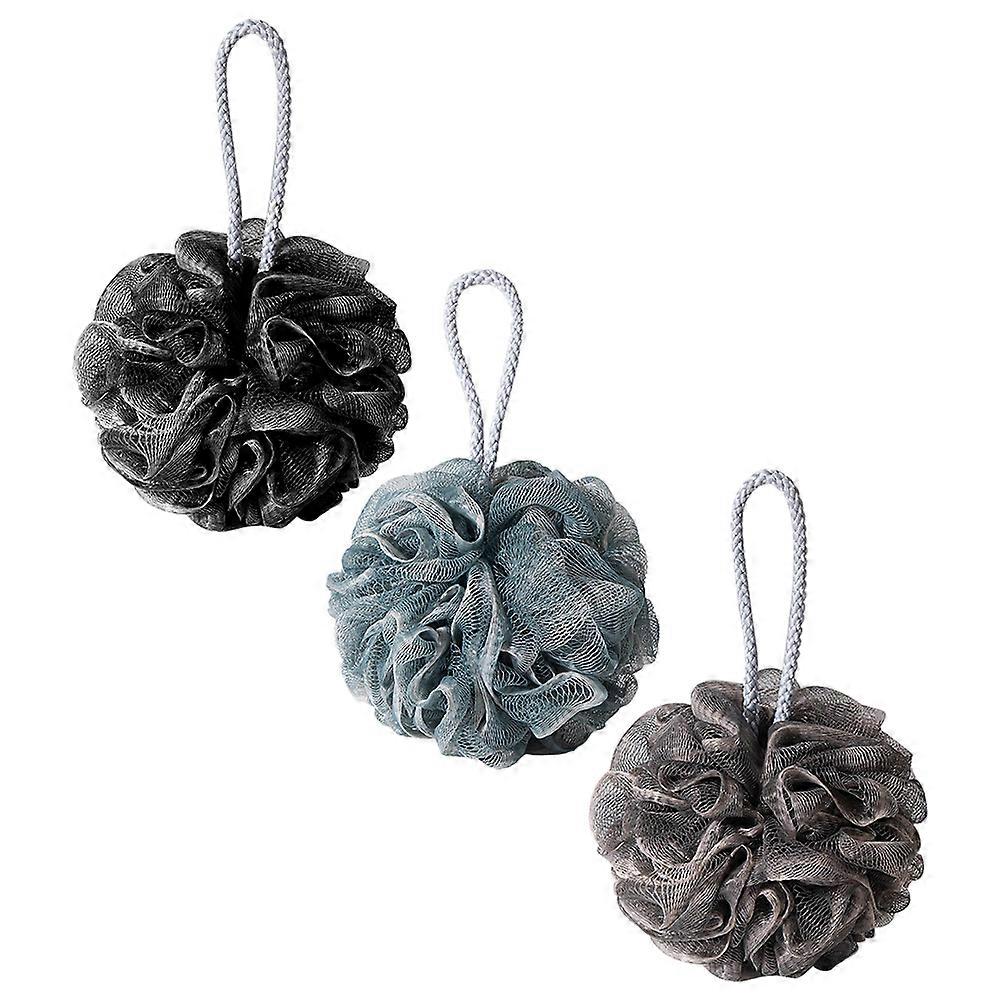 Body Bath Scrubbers 3Pcs Premium PE Material For Home And Travel Assorted Color Lanyard Design For Quick-Drying And Sanitary Experience