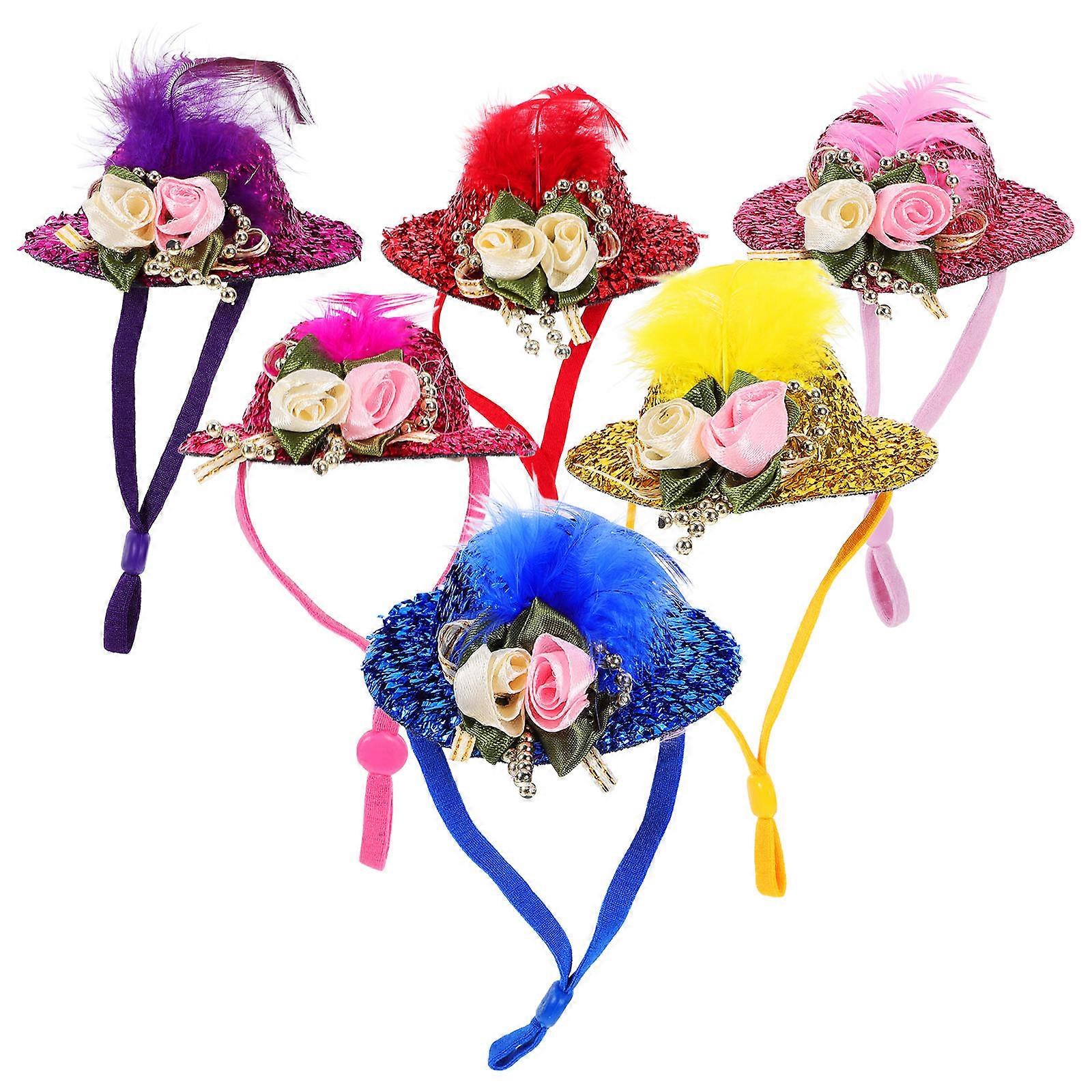 6pcs Decorative Bird Hats for Small Pets – Lightweight Cloth Chicken Hats, Hen & Parrot Accessories, Wear Resistant Design, Fun Photo Props