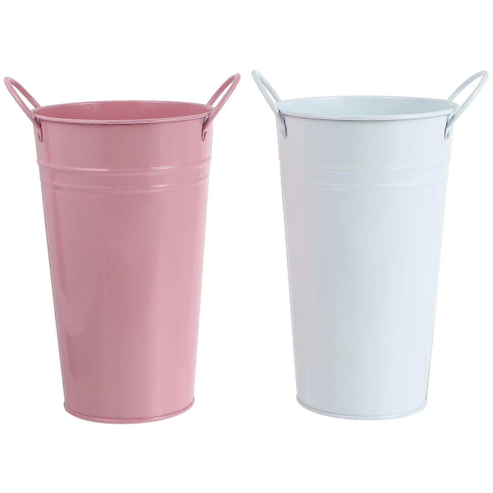 2Pcs Modern Style Flower Container Ideal For Storage Holder And Flower Arrangement In Assorted Color