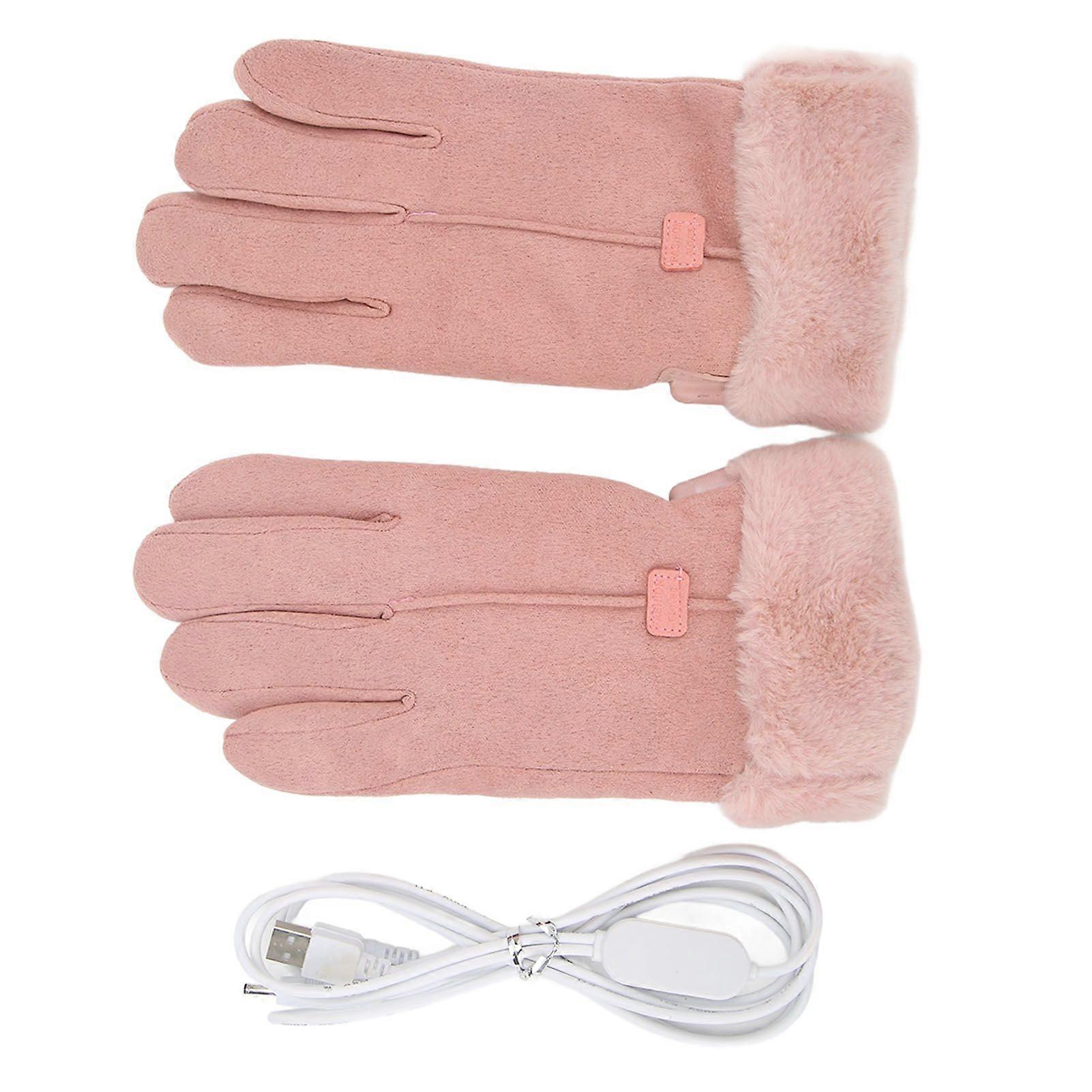 Touch screen heating gloves USB adjustable temperature for women