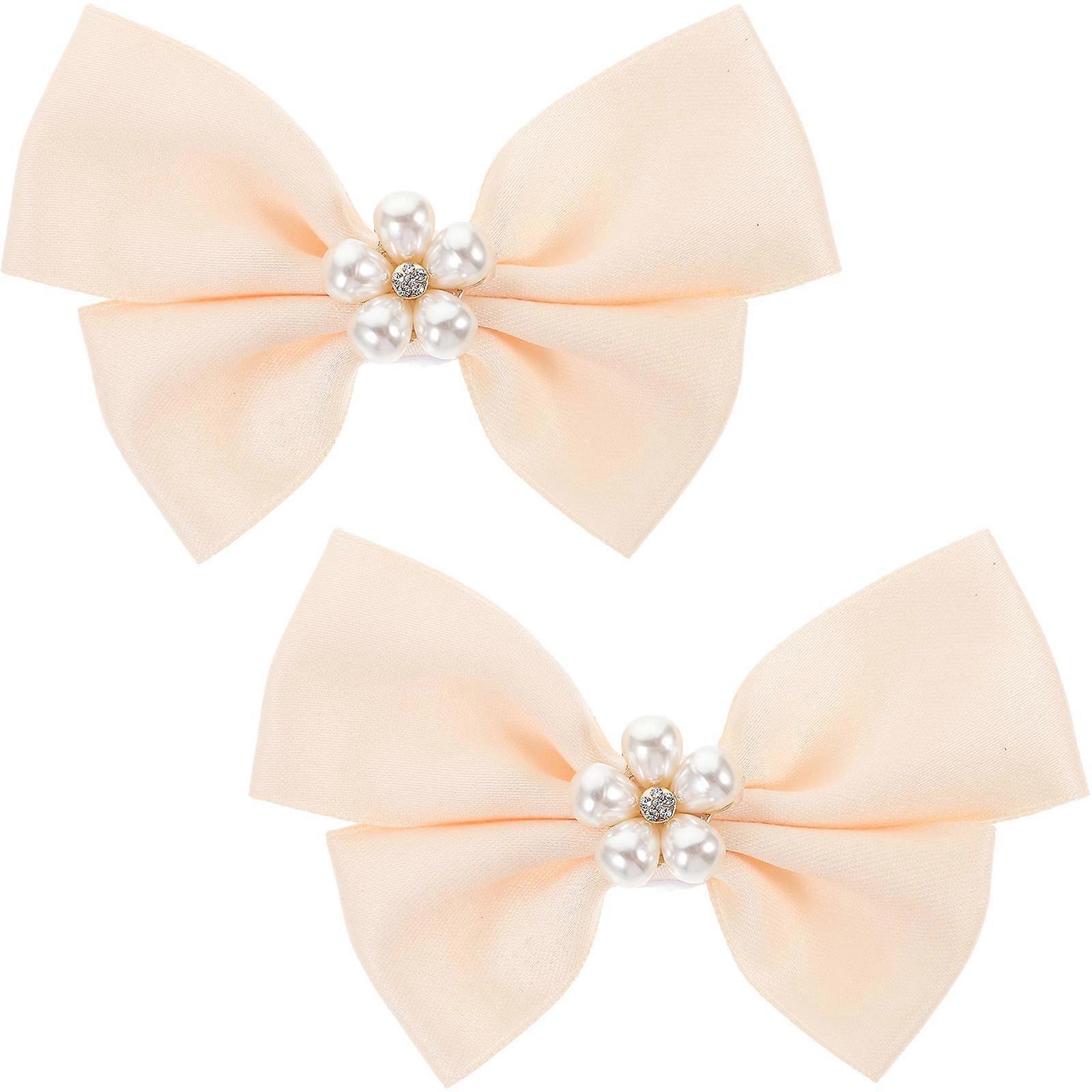 Bowknot Shoe Clip Decorative Removable Versatile Beige 10.50X6.50X2.50CM 2Pcs