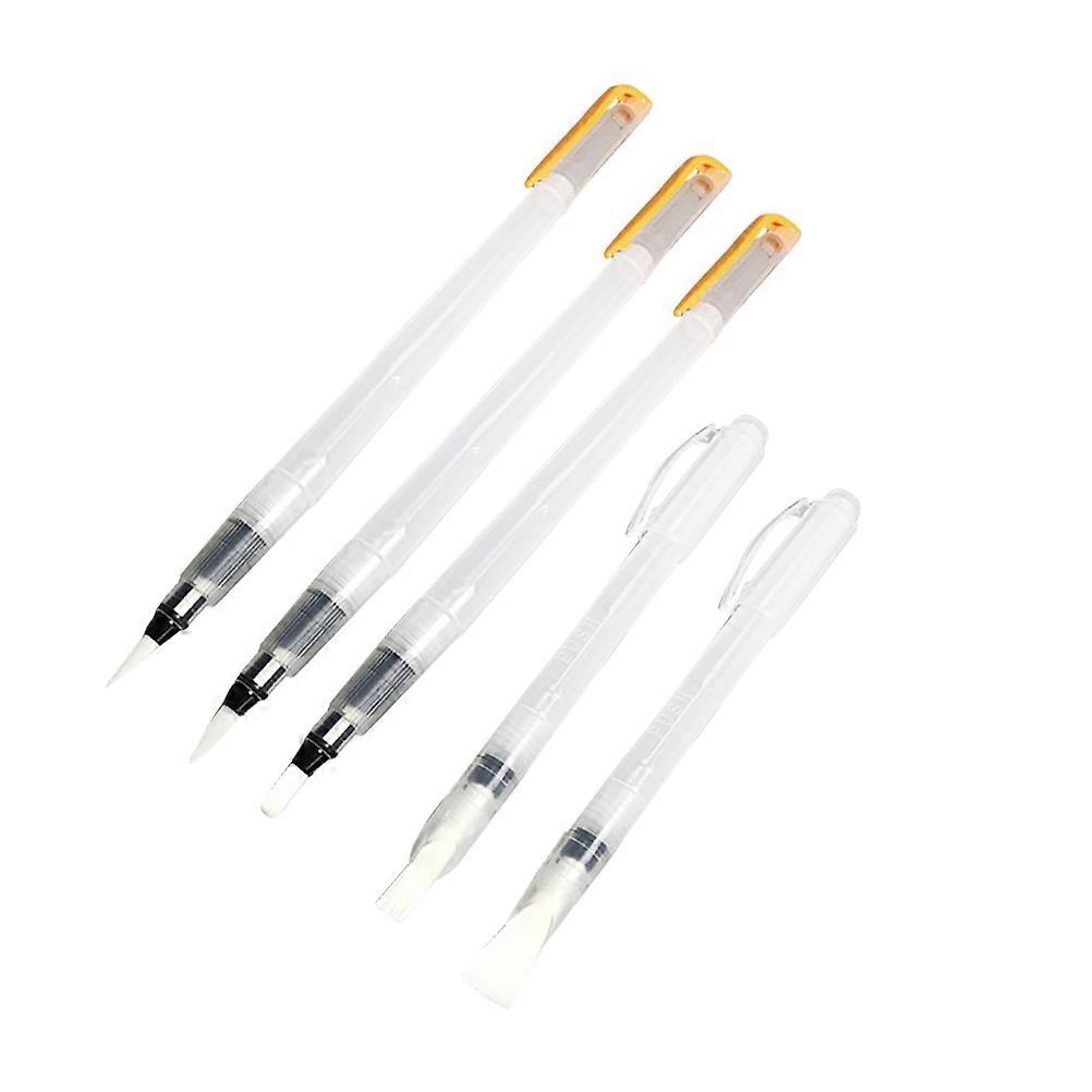 6PCS Watercolor Brush Pen Set for Painting with Water Soluble Pencils Markers in Solid Colors or Powdered Pigment Random Color