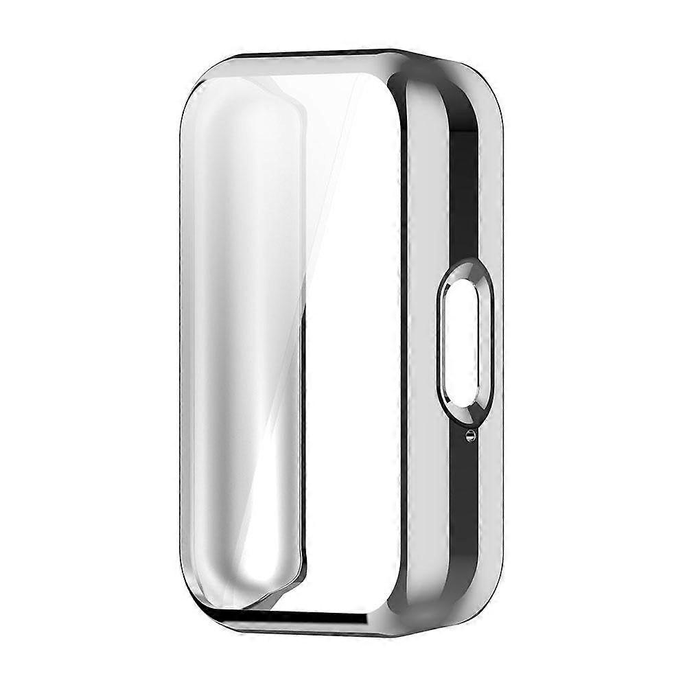 TPU Soft Shell Smartband Screen Protector Frame for Samsung Galaxy Fit3, 3 Bumper Cover Band, Silver Compatibility