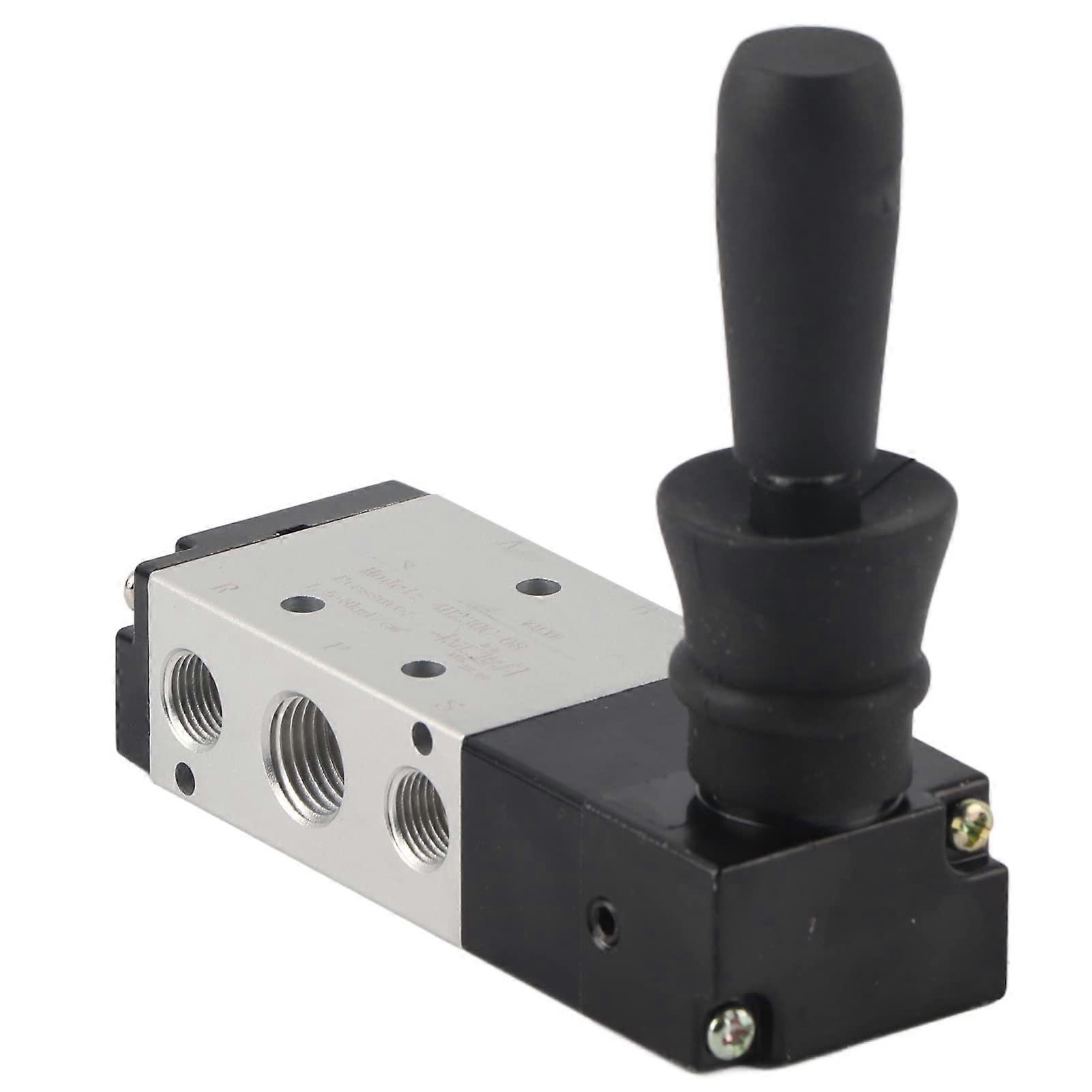 Pneumatic Manual Control Valve, Hand Lever Valve with 5 Connections and 3 Positions, 0  0.8 MPa (4H33010)