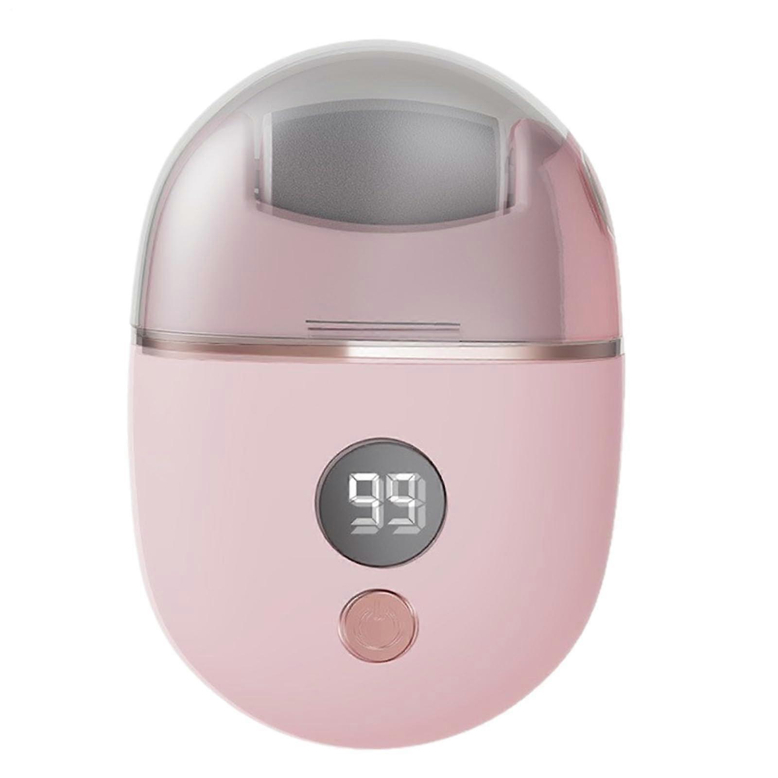 Electric Foot File | Rechargeable Pedicure Device with 3 Attachments and Battery Indicator for Dry Skin and Cracked Heels in Pink