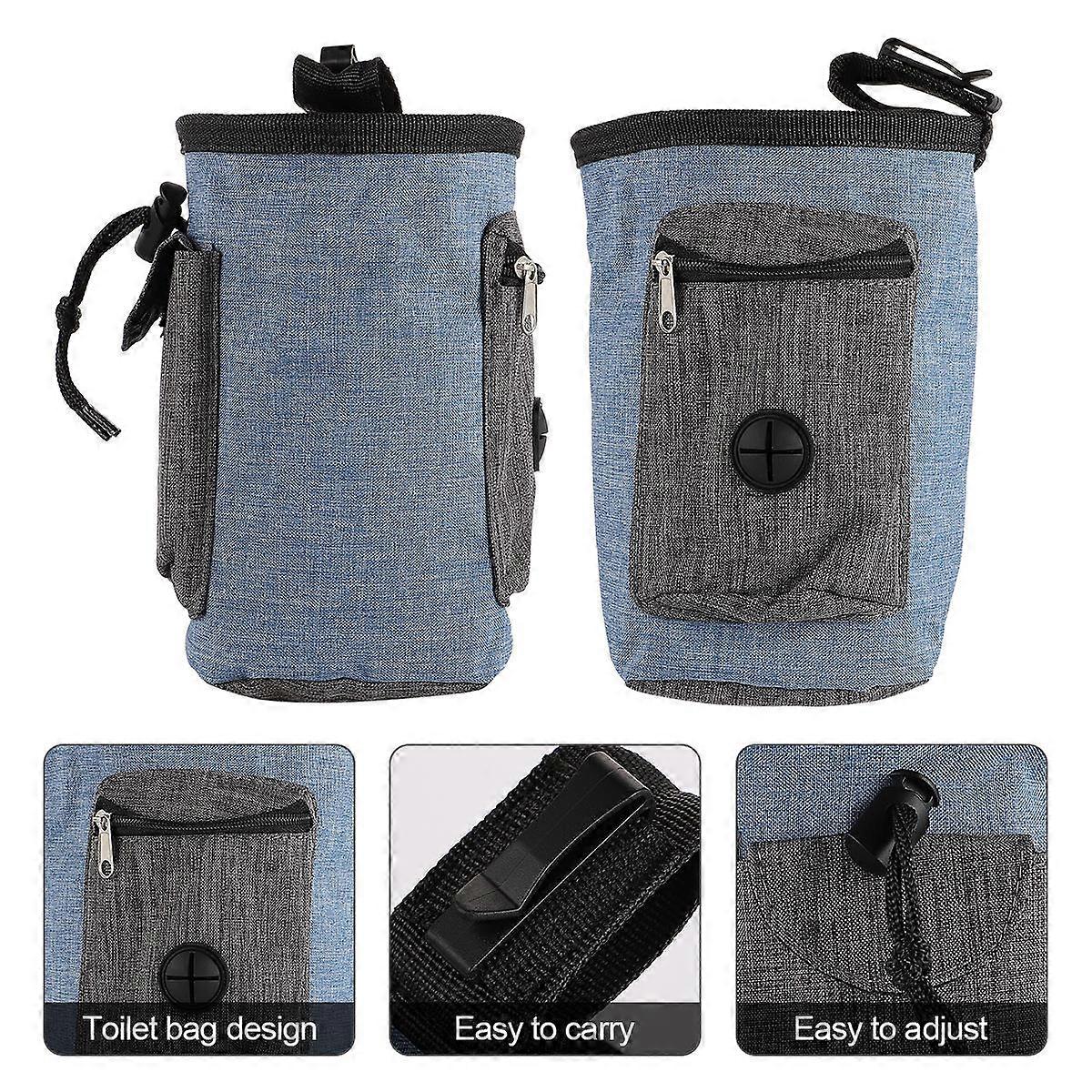 Dog Treat Training Bag 1Set Rectangular Blue Practical For Dog Training Outdoor Activities With Ample Storage