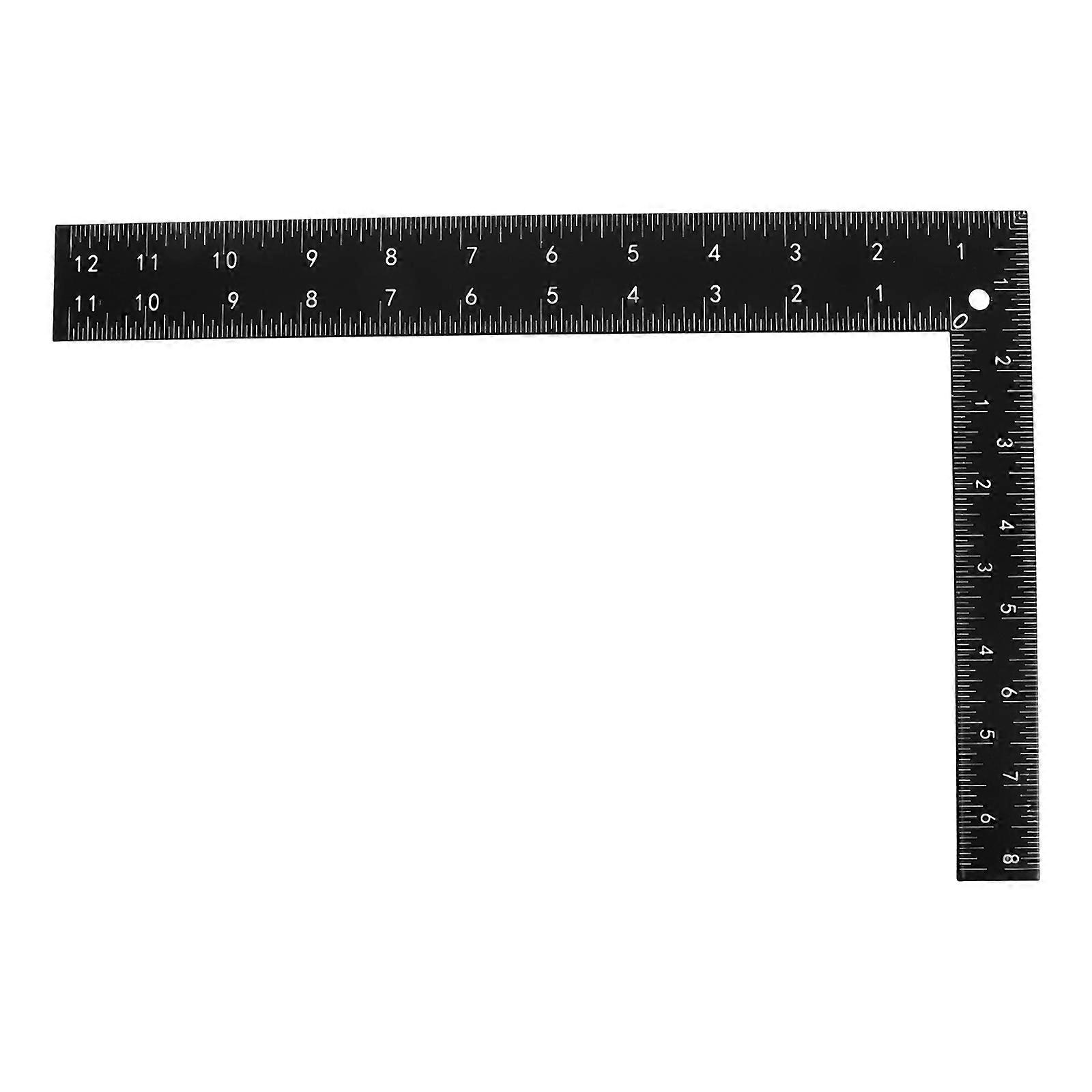 Professional Carpenter Square Ruler for Woodworking Made of Steel Black Color Lightweight and Durable 12 inches
