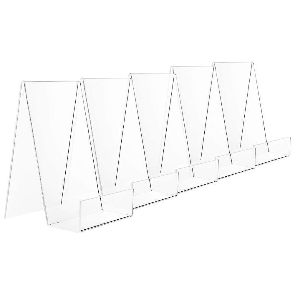 Acrylic Book Holder Stand For Organizing Books And Magazines At Home Library Office 10.5x9cm Functional Display 5Pcs