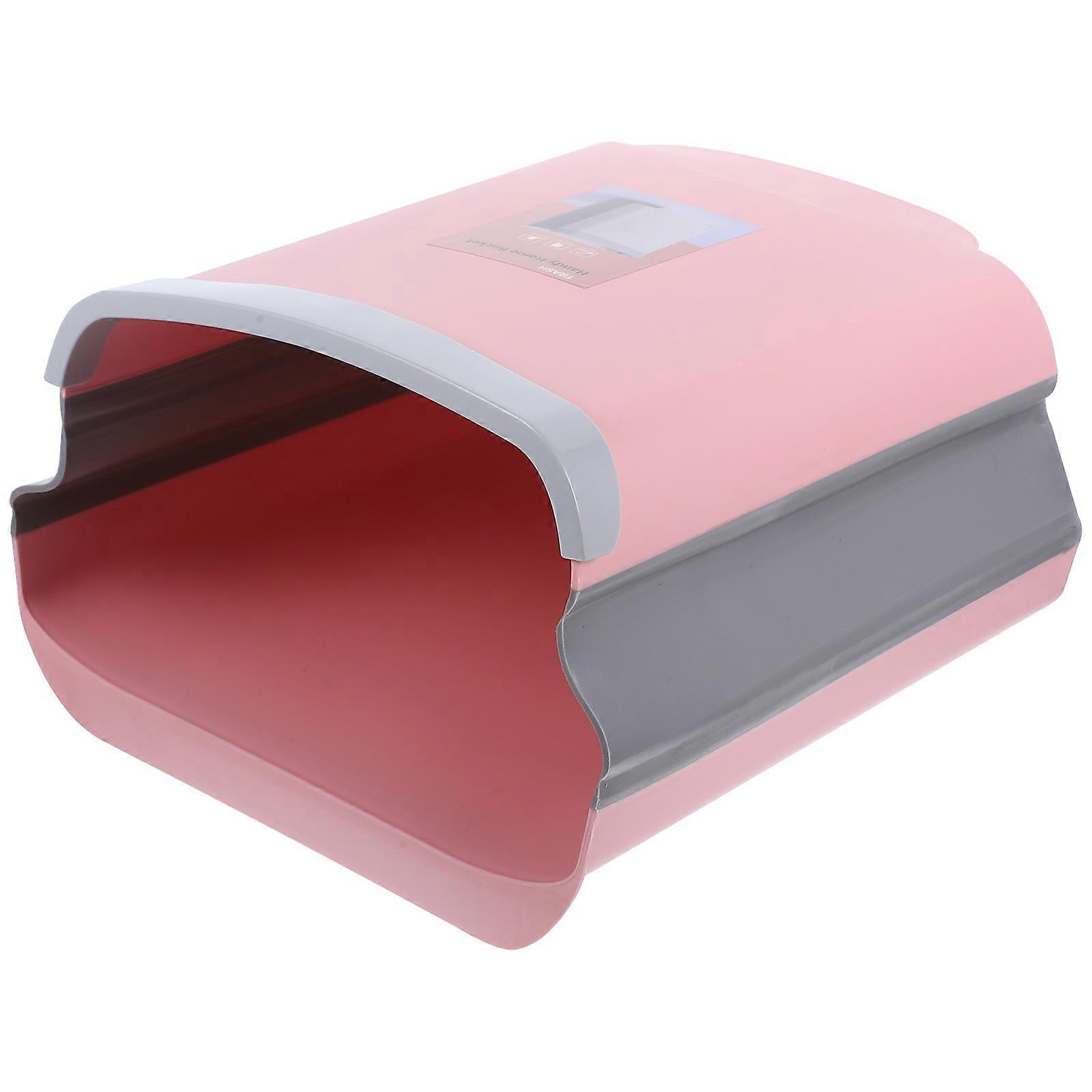 Pink Wall Mounted Trash Can for Kitchen Under Sink Storage with Creative Design and PP Material 1
