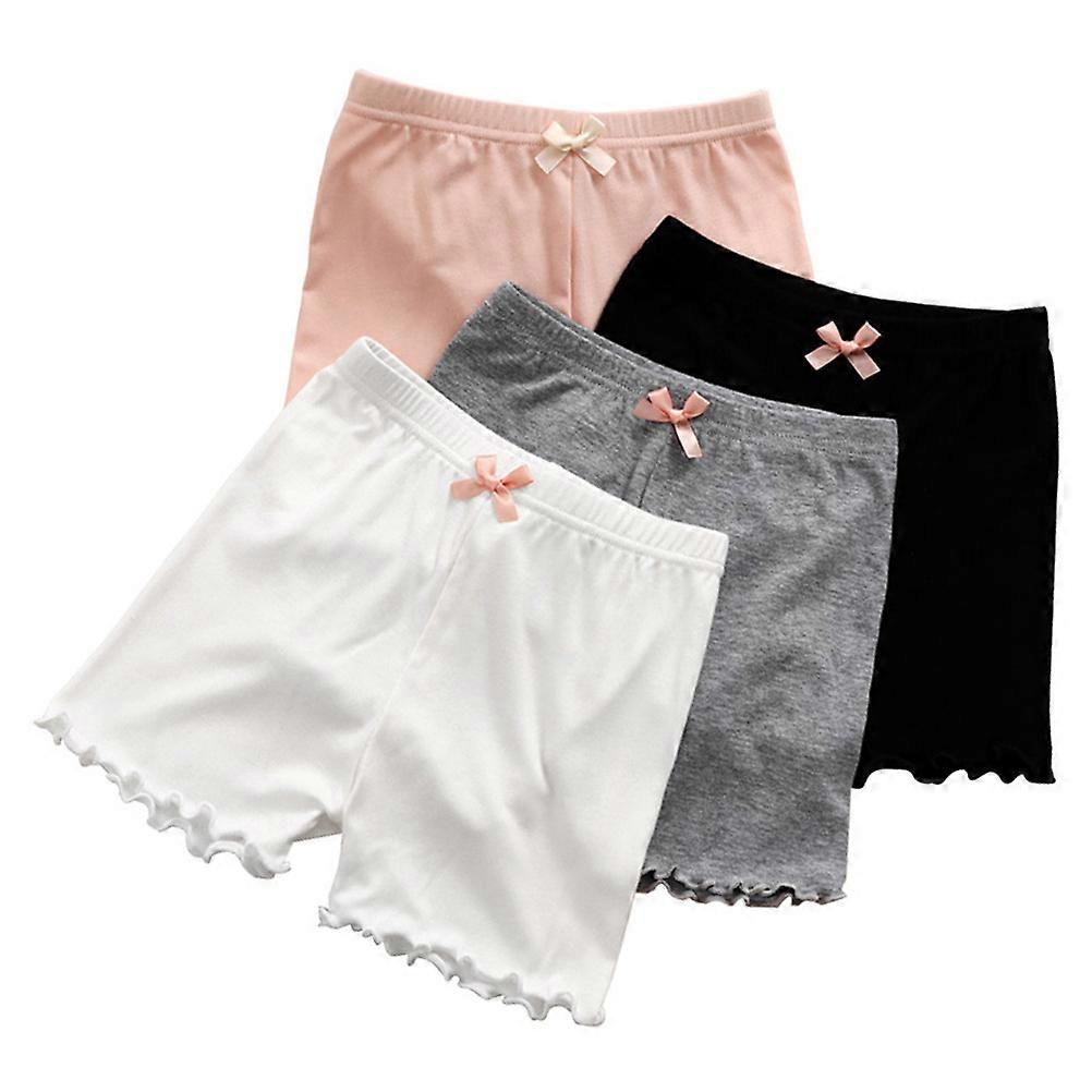 Black Girls Shorts Pants For Wearing Dress With Anti-emptied Feature Designed For Kids In 4Pcs