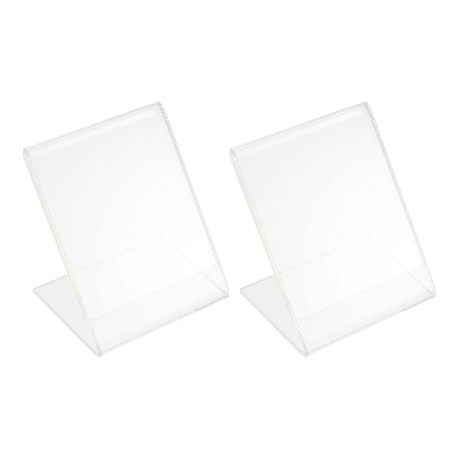 Acrylic QR Code Sign Holder Transparent Name Card Display Stand for Restaurants Trade Shows Retail Easy Install Side Opening Standard