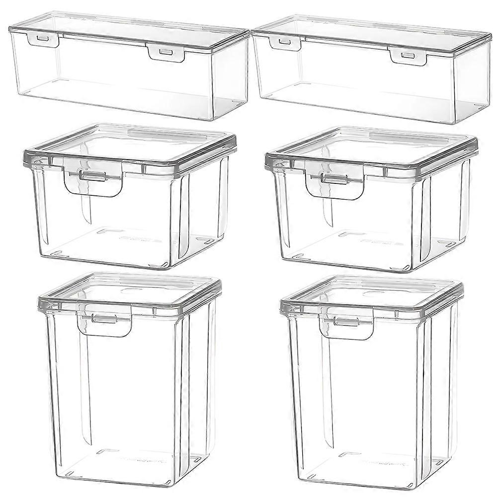 Clear Storage Containers With Lids Perfect For Home Organizing And Storing Small Items Measuring 19.00X9.00X6.00CM Made Of PP Featuring 6Pcs