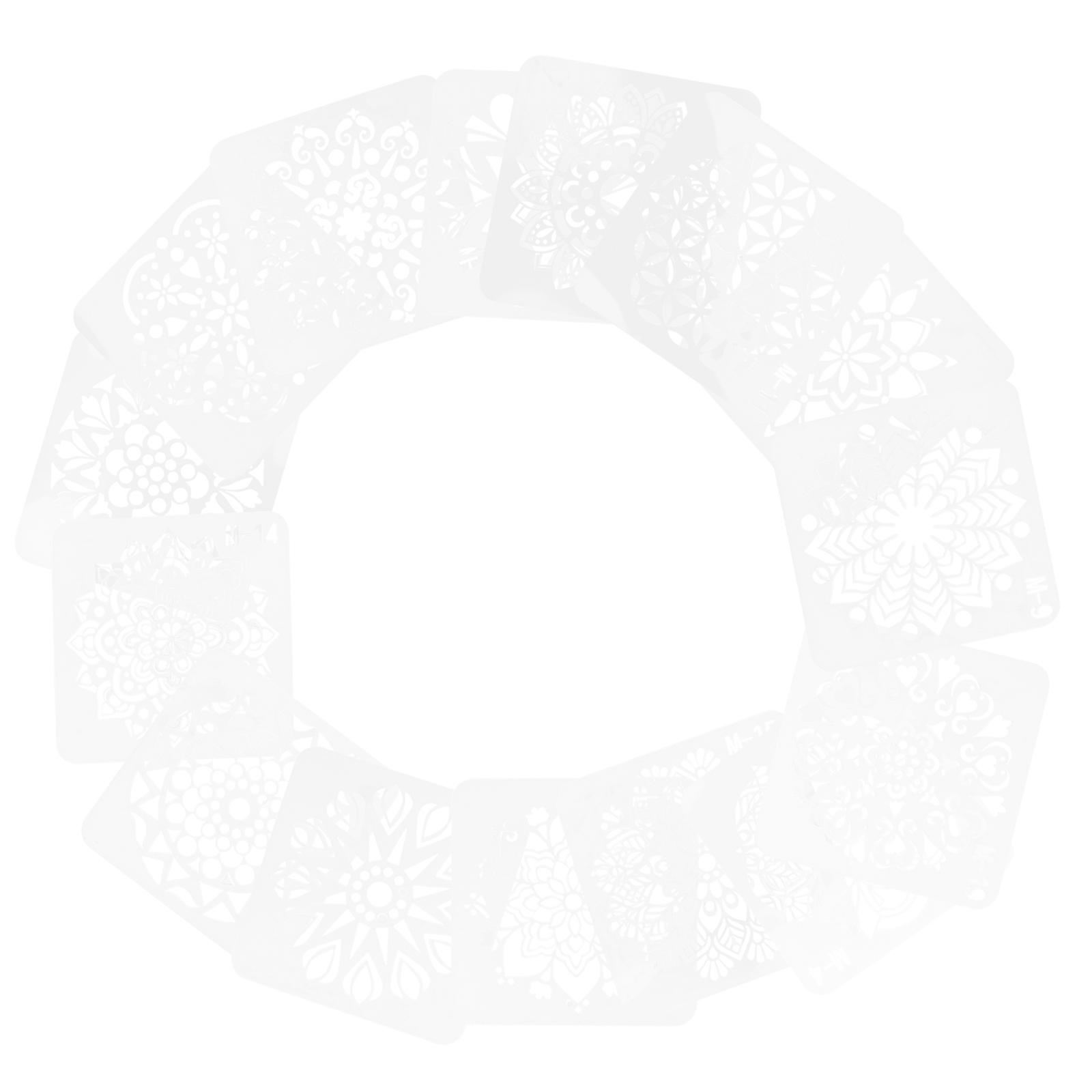 Spray Painting Template 24Pcs Wall Art Stencil Drawing Accessories For Craft Projects 13X13cm White Pet Material
