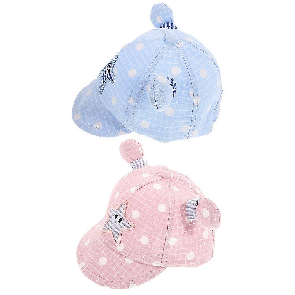 Fashionable Sun Hats For Kids Spring And Autumn Wear Assorted Color UV Protection 2Pcs