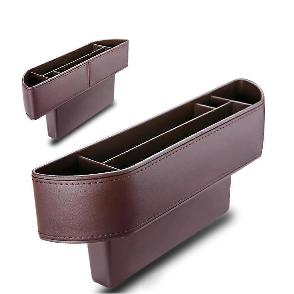 Multifunctional Car Seat Gaps Organizer Rectangular Brown 27x12 CM Ideal For Drivers 1Pcs