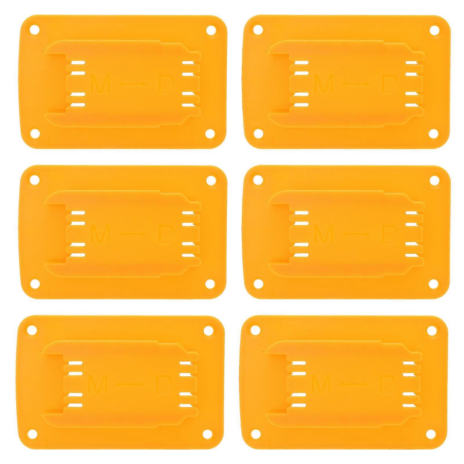 6pcs Tool Mount Hanger for Drill Bit Storage Rack Yellow ABS PC Compact Design Easy Wall Mounting