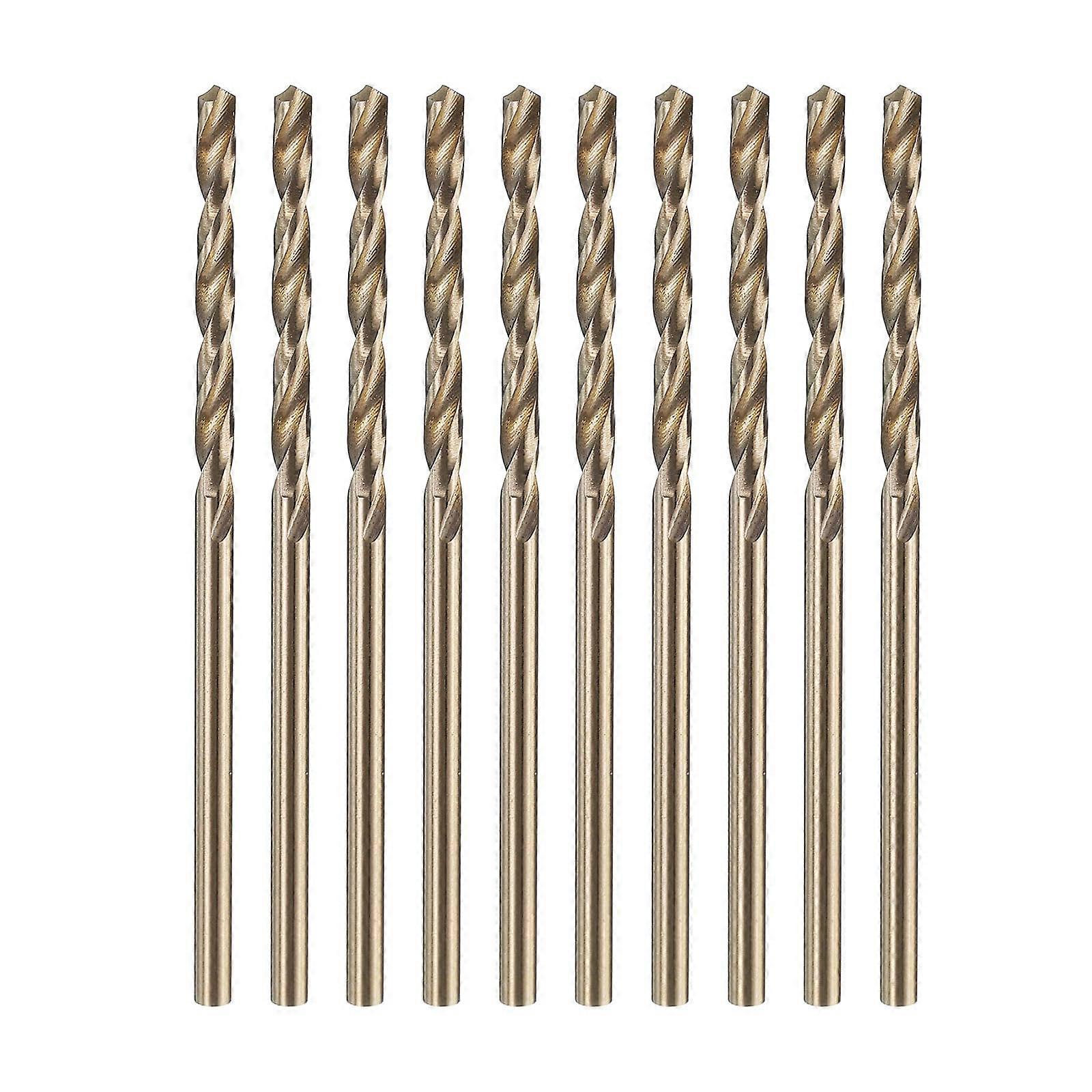 M35 Cobalt Twist Drill Bits 2mm Diameter  Speed Steel Titanium Coating 10pcs