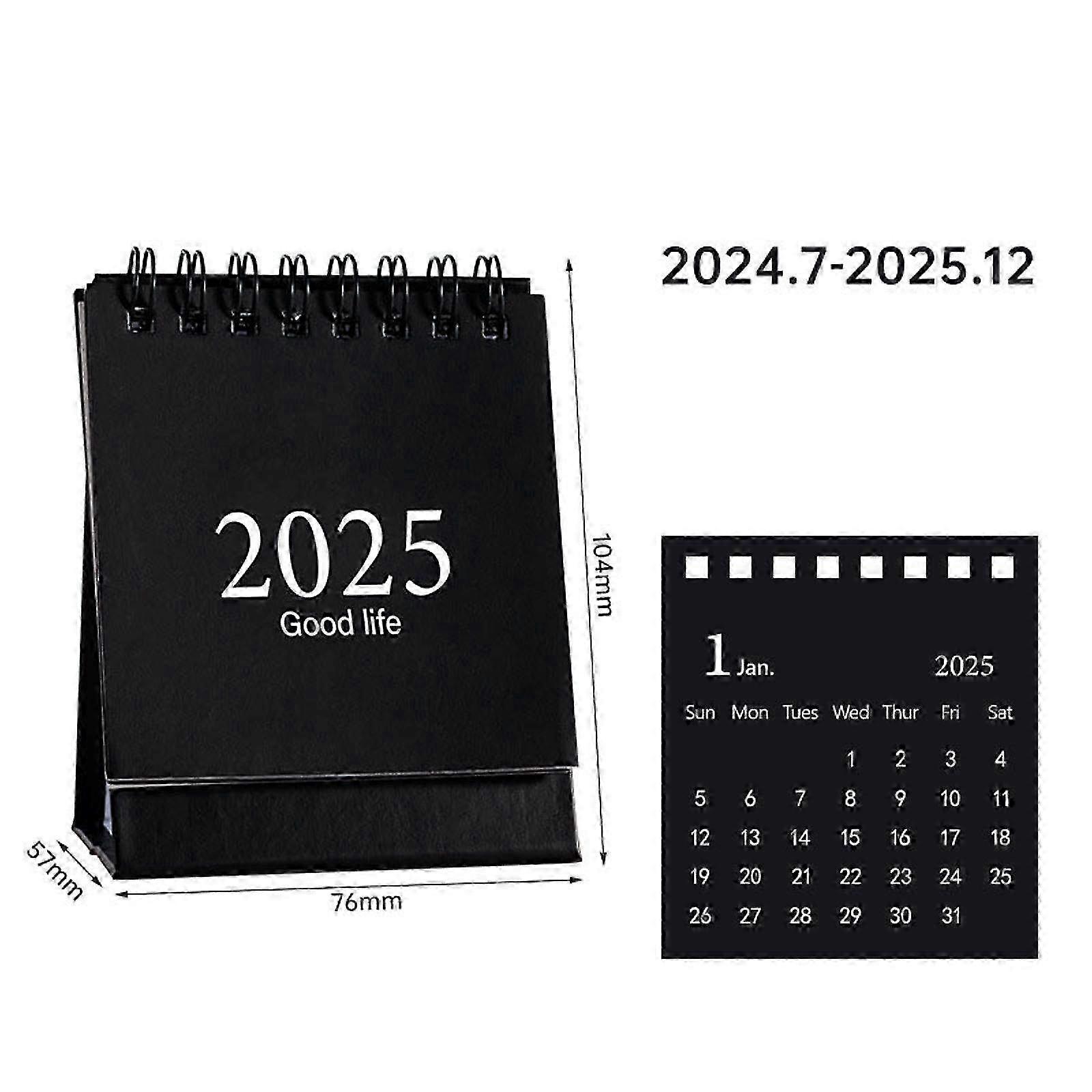 2025 Mini Desk Calendar - English Edition Portable Desktop Ornament for Office & Home Decor