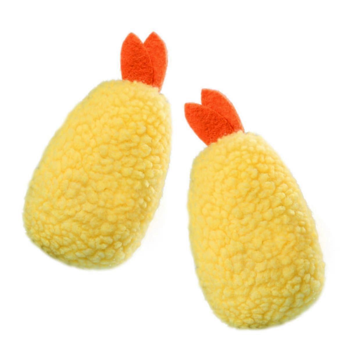 Pack of 2 Plush Dog Chew Toys for Cats and Puppies, Squeaky Soft Toy Set in Yellow, Ideal for Playpen and Transporter