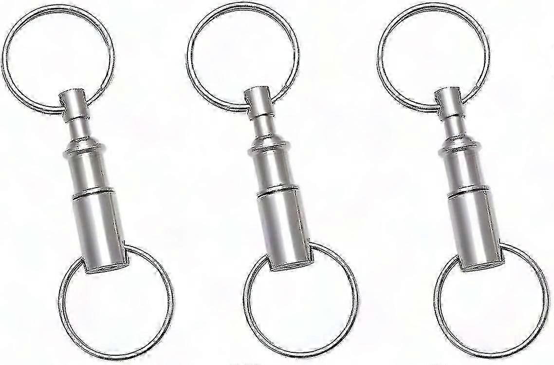 3 Pack Quick Release Detachable Pull Apart Key Rings Keychains,double Spring Split Snap Seperat