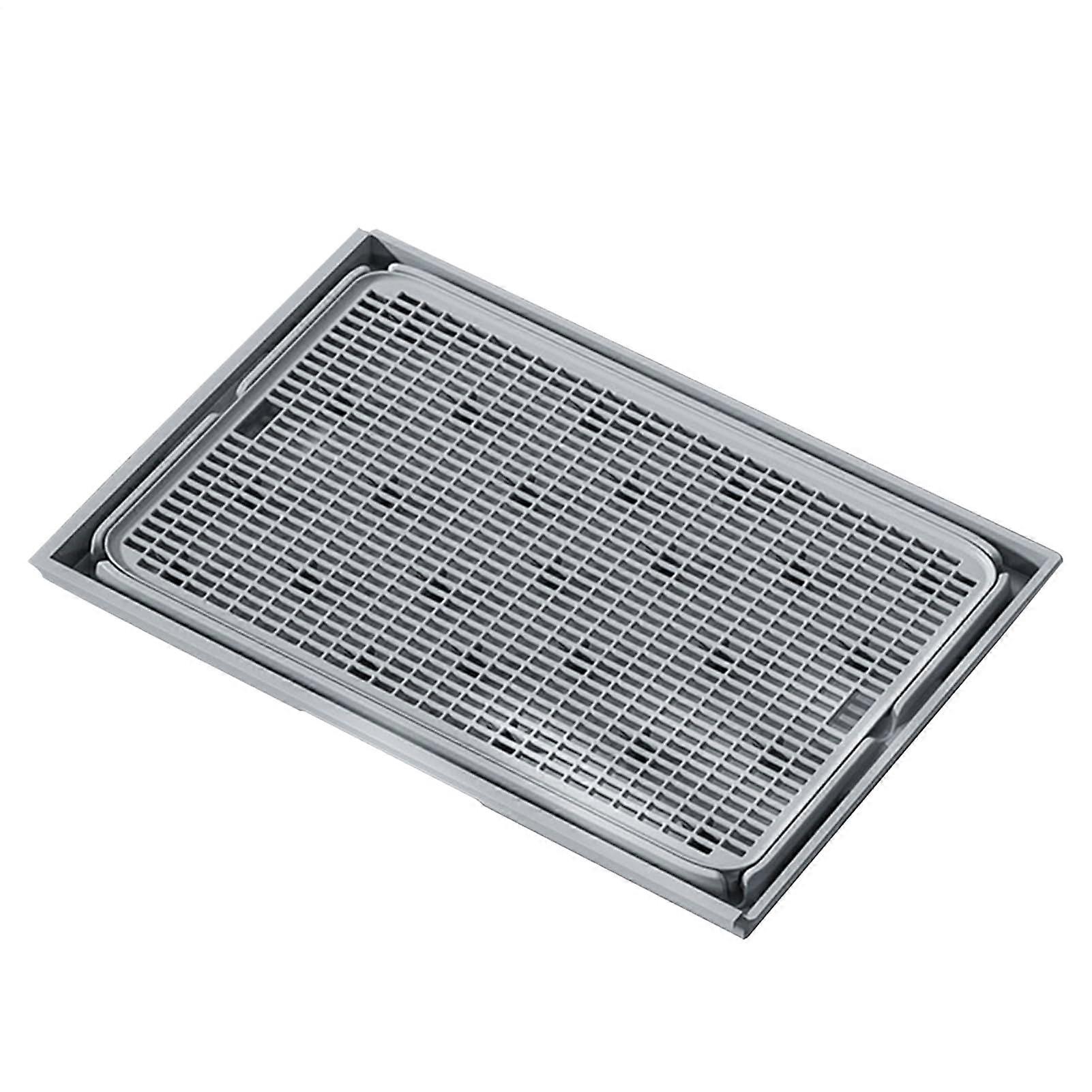 Cat Litter Mat  Tray Mat with Large Double Layer  Catching Litters  Waterproof Light Gray