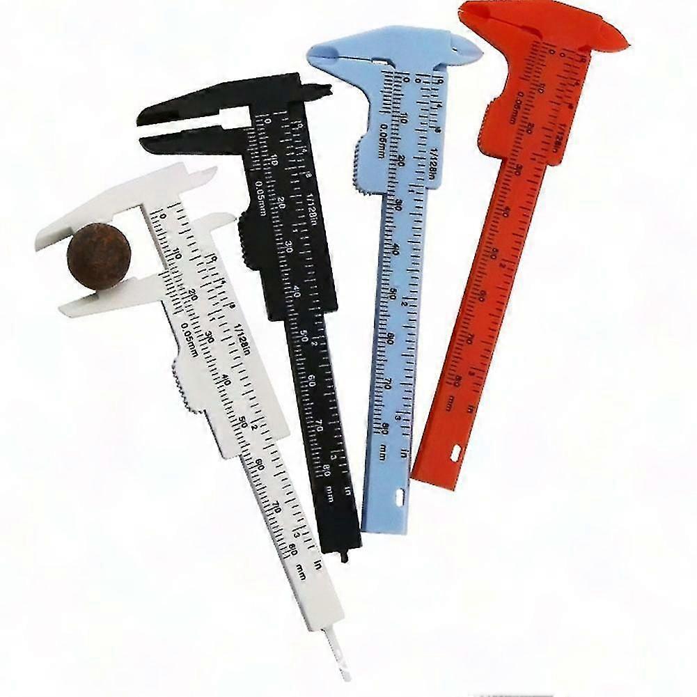 4pcs Double Scale Reusable Plastic Vernier Caliper Ruler Measuring Tool