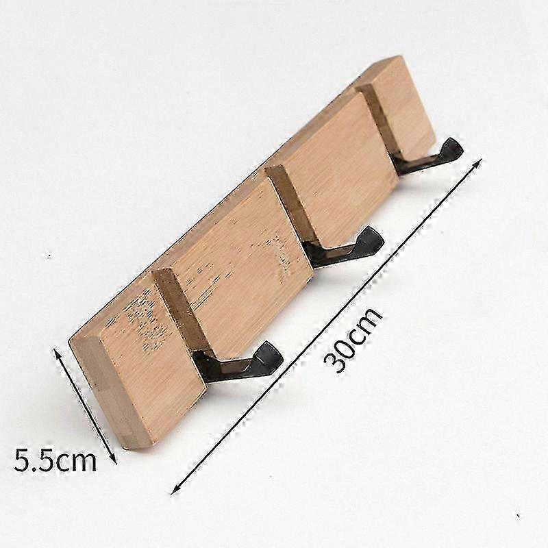 Solid Wood Folding Hook for Door, Coat and Towel Hanger, Space-Saving Wall Mounted Rack