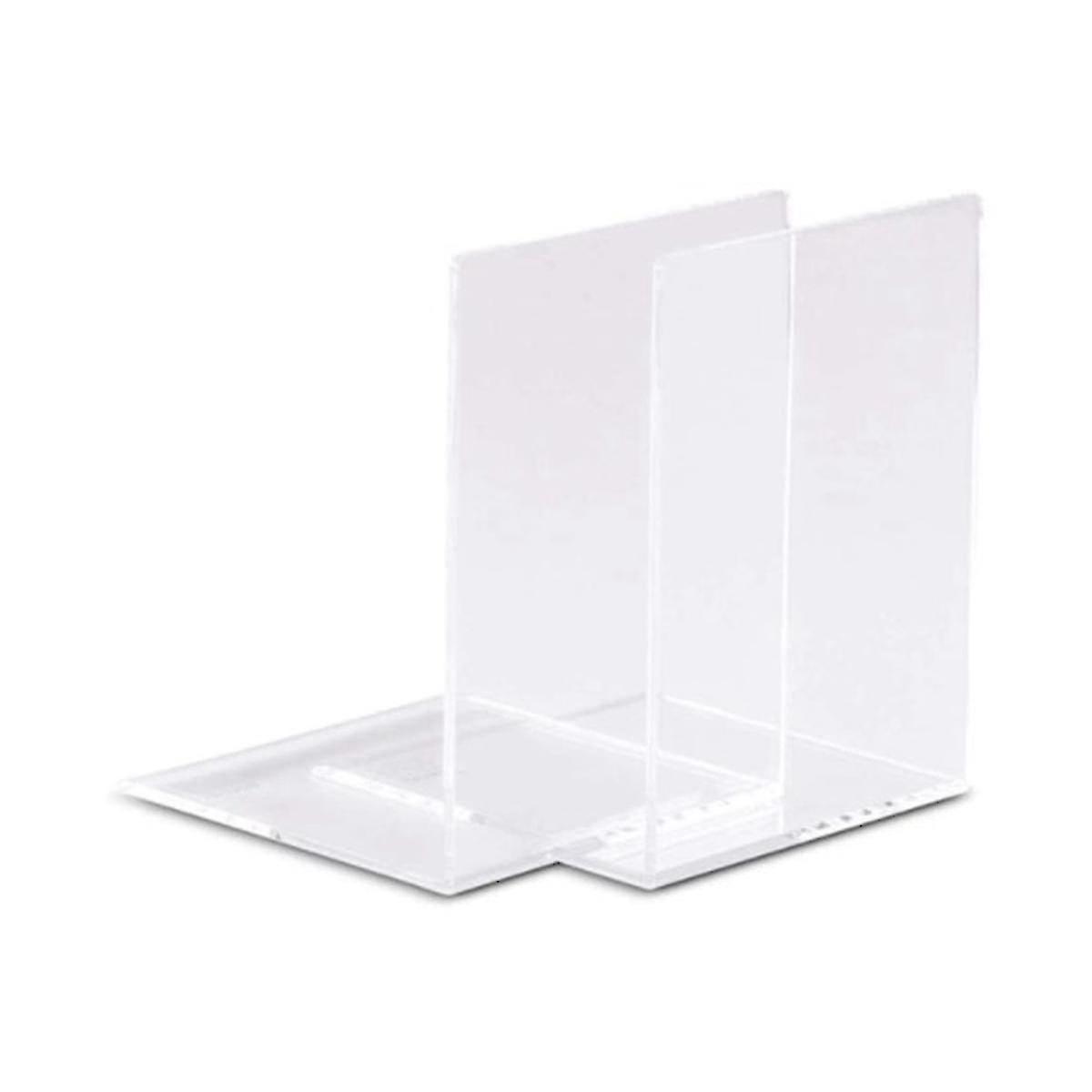 10 Pcs Transparent Acrylic L-shaped Bookends - Bookshelf Bracket & Book Rack for Organizing