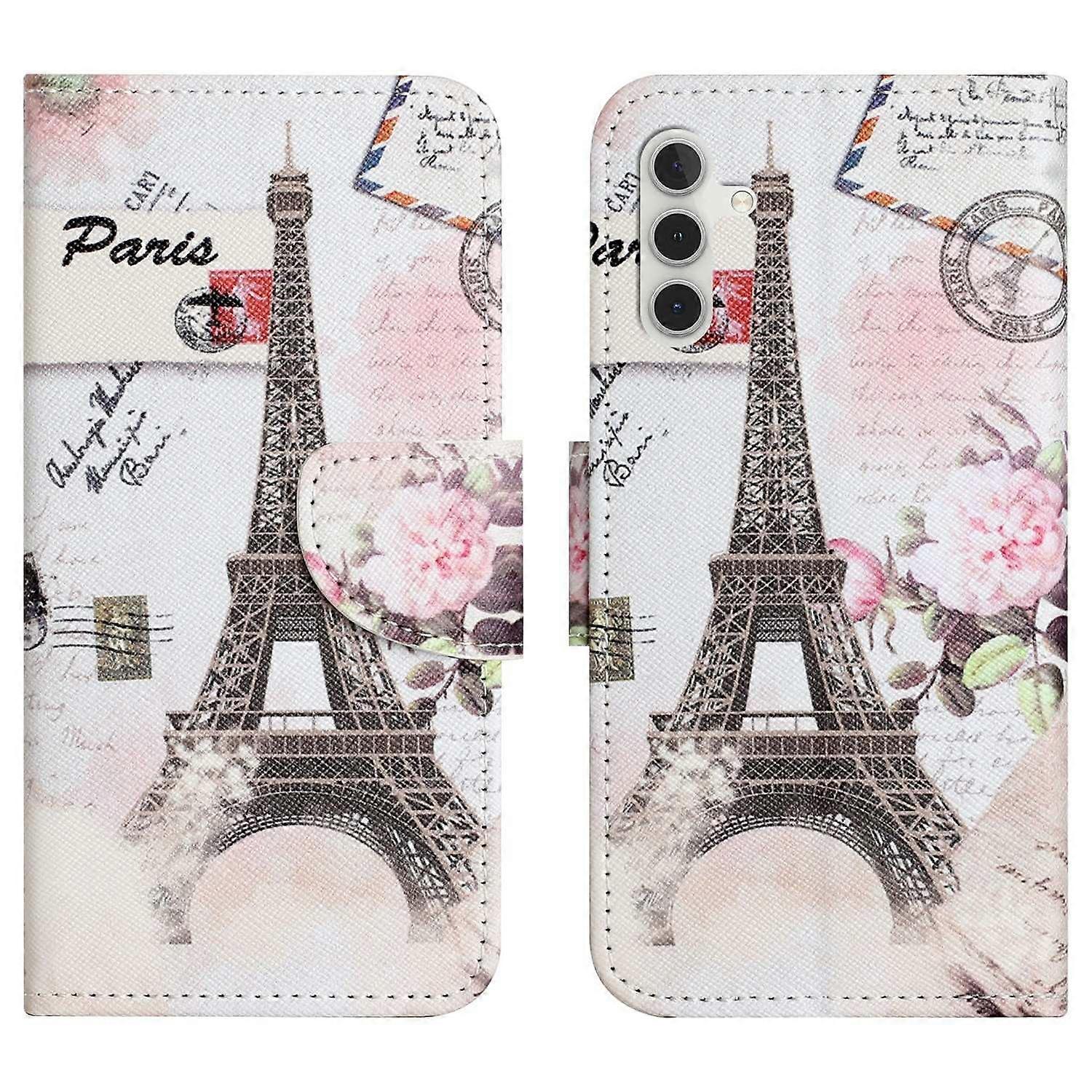 For Samsung Galaxy A17 5G A26 5G Leather Case Pattern Printing Cross Texture Phone Cover - Tower