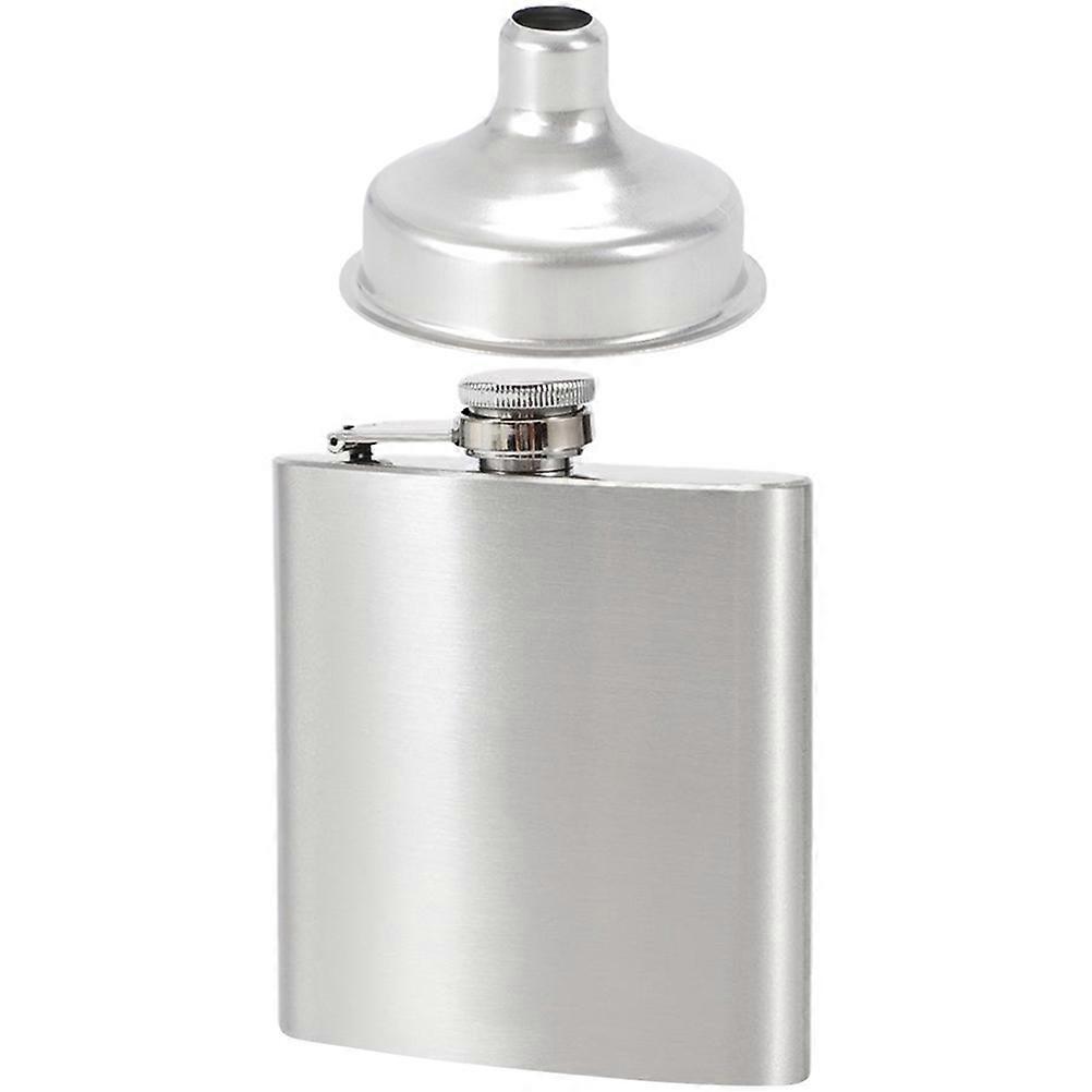 Compact Food Grade Stainless Steel Wine Flask for Camping, Travel & Home – Lightweight Liquor Canteen with Funnel