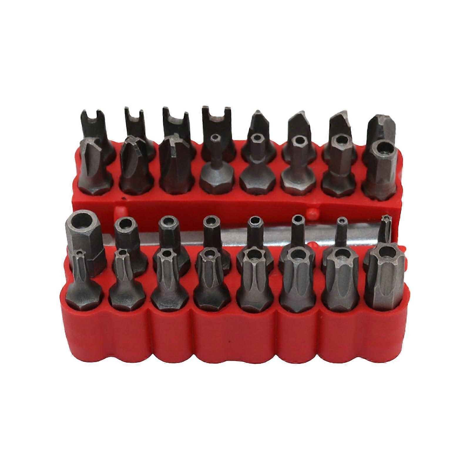 33PCS Security Screwdriver Bit Set with Magnetic Holder, Triangle Y-Type U-Type Hex Flat Cross Bits, 1/4" Hex Shank Repair Kit in Storage Case