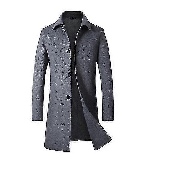Men's Single Breasted Woolen Pea Coat