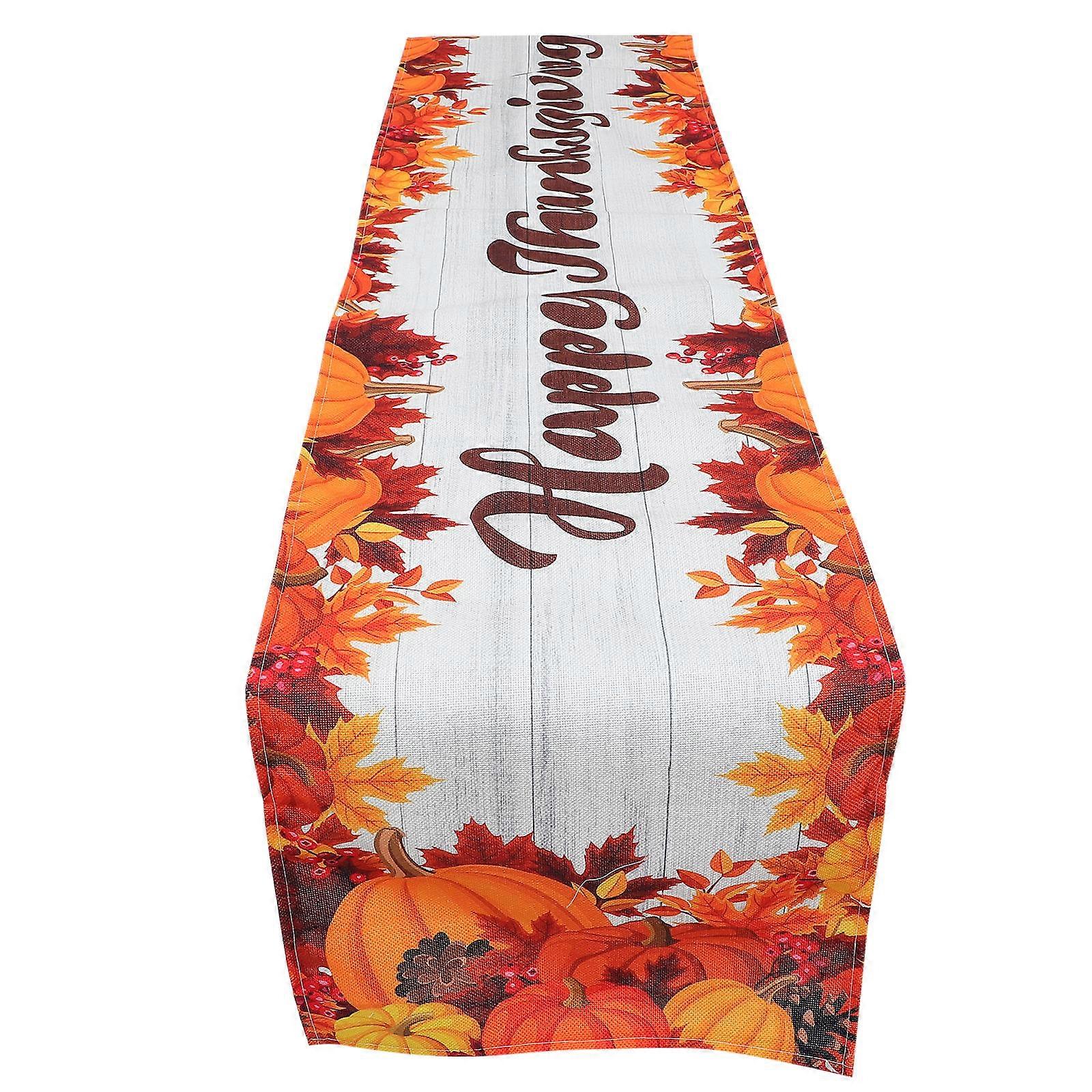 Rustic Table Runner Holiday Hotel Table Mat Cotton Linen Orange Covering 1Set