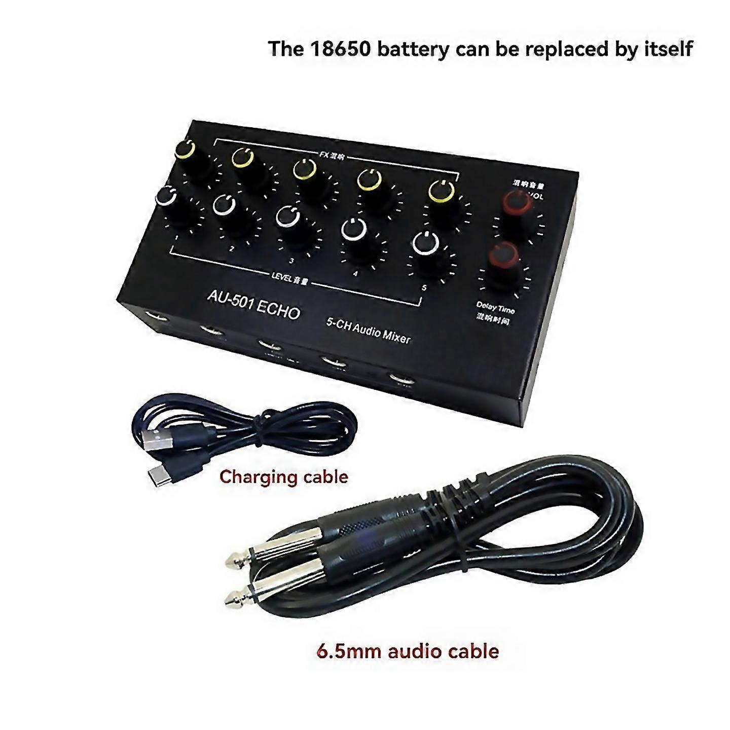 For Au501 5ch Microphone Expander 5 Channel 65mm Microphone Mixer