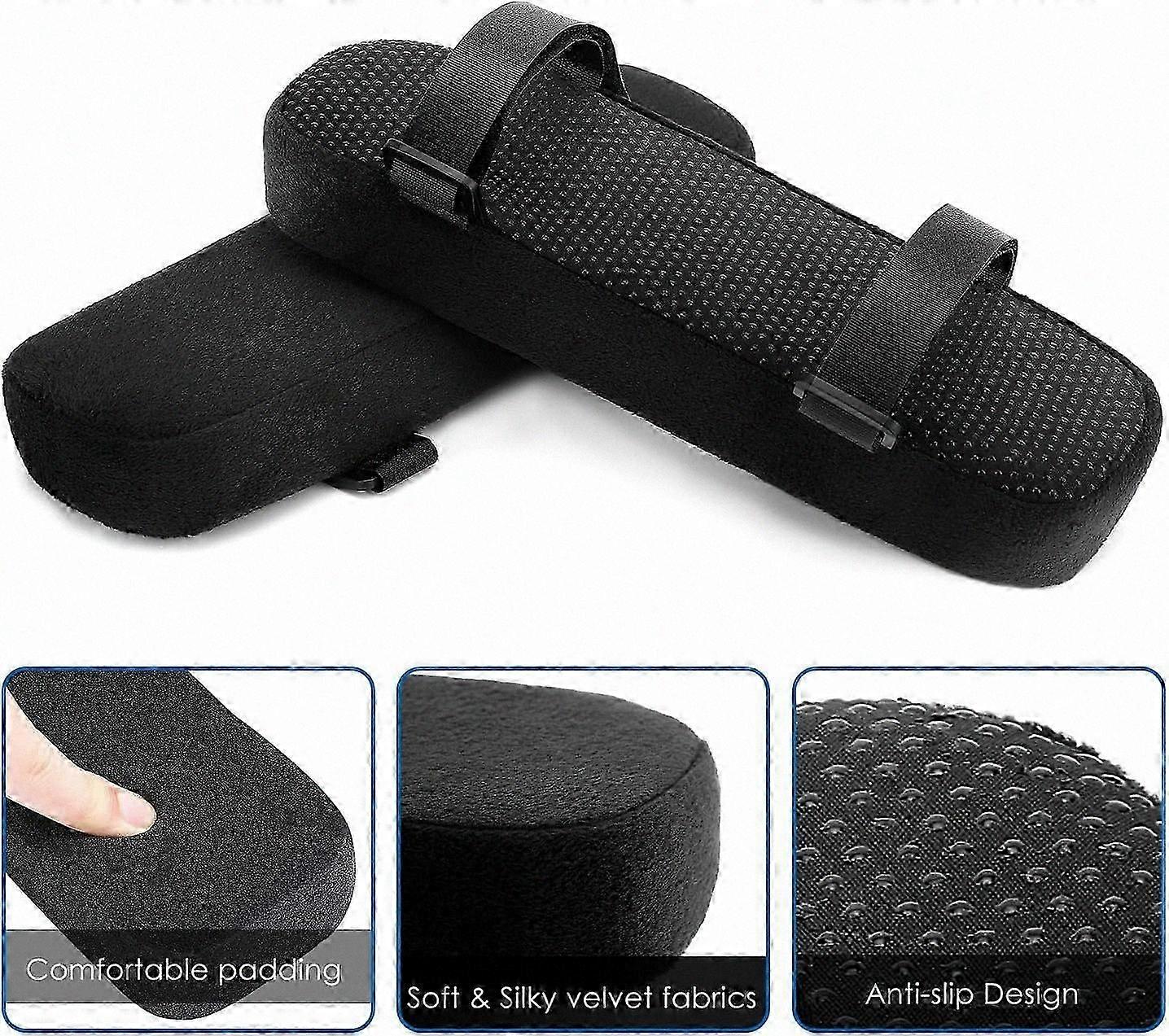 Soft Polyurethane Foam Elbow Pads for Office Chairs, Black (Set of 2)