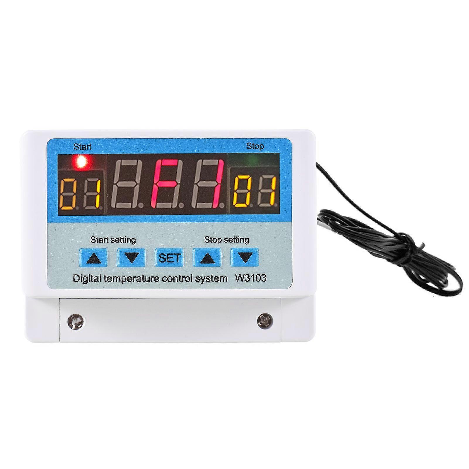 10A/DC12V LED Digital Temperature Controller Intelligent Thermostat Heating Cooling Temperature Control System with Sensor