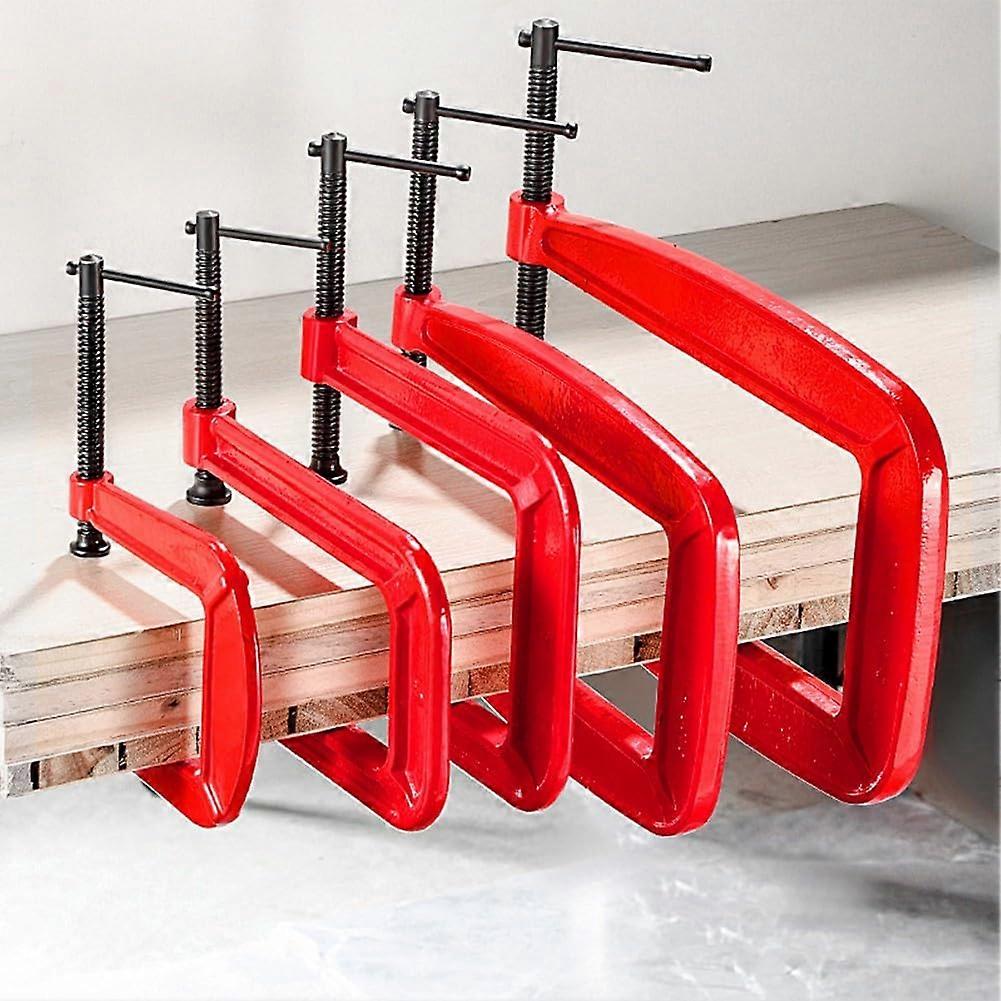 Sturdy G Type Woodworking Clamp with 110mm Jaw Opening, 305mm Throat Depth for Fastening and Clamping Needs (d)