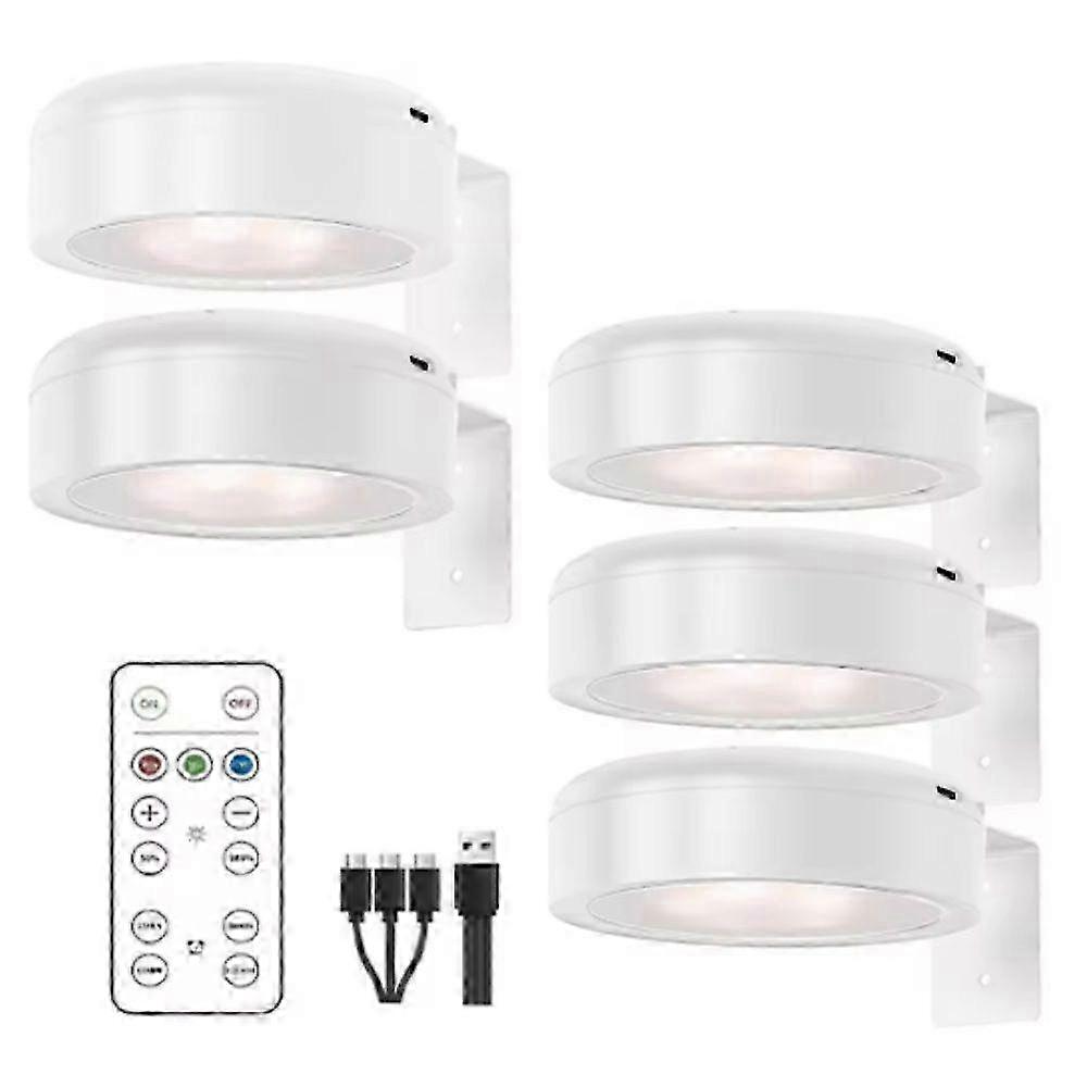 5Pcs Picture Lights for Wall Rechargeable Poster Lights with Remote and Timer Art Display Light for Art Display Picture Frame