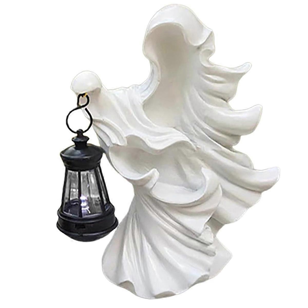 Ghost Halloween Witch Ornament Resin Statue with Lantern