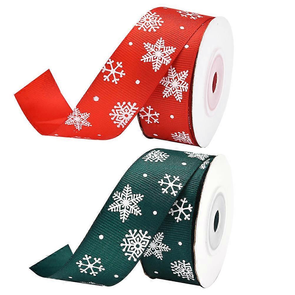 Cheery Theme Ribbon 2 Rolls Christmas Decoration Ribbon DIY Design Assorted Color Gift Wrapping