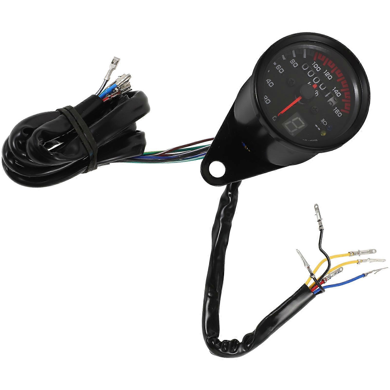 Motorcycle Odometer with Gear Display for Clear Visibility and Durable Performance Black aluminum