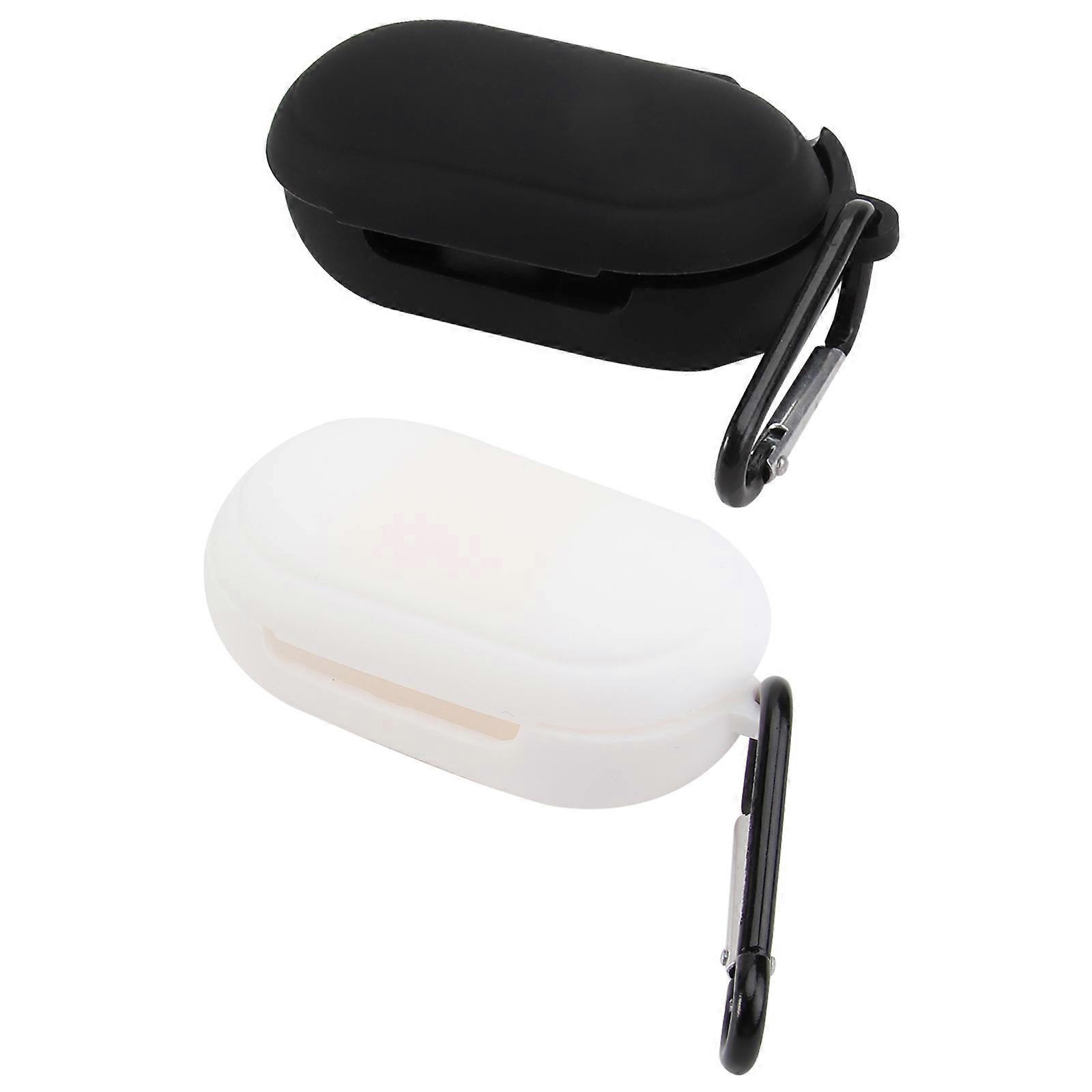 2pcs Silicone Case Cover for Wireless Earphone Portable Headset Protector Compatible with Galaxy Buds Plus Black and White