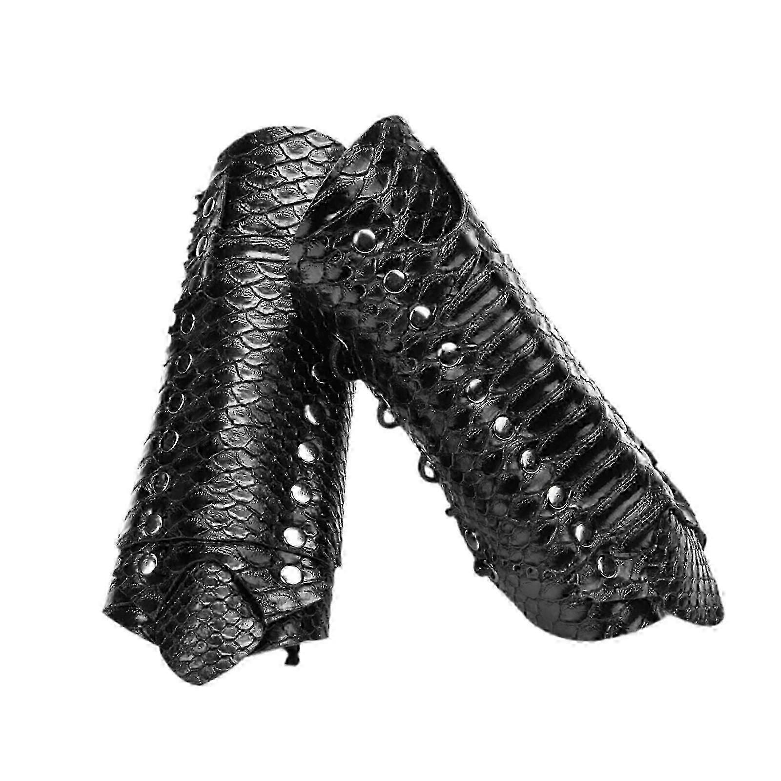 Bracelet en cuir PU Gauntlet Medieval Vambrace Gothic Punk Medieval Bracers