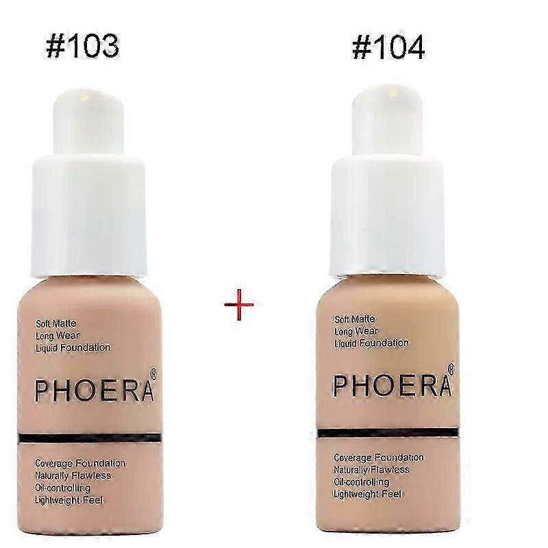 Liquid Coverage Foundation 2pcs Set Full Cover Concealer Makeup TSLM1