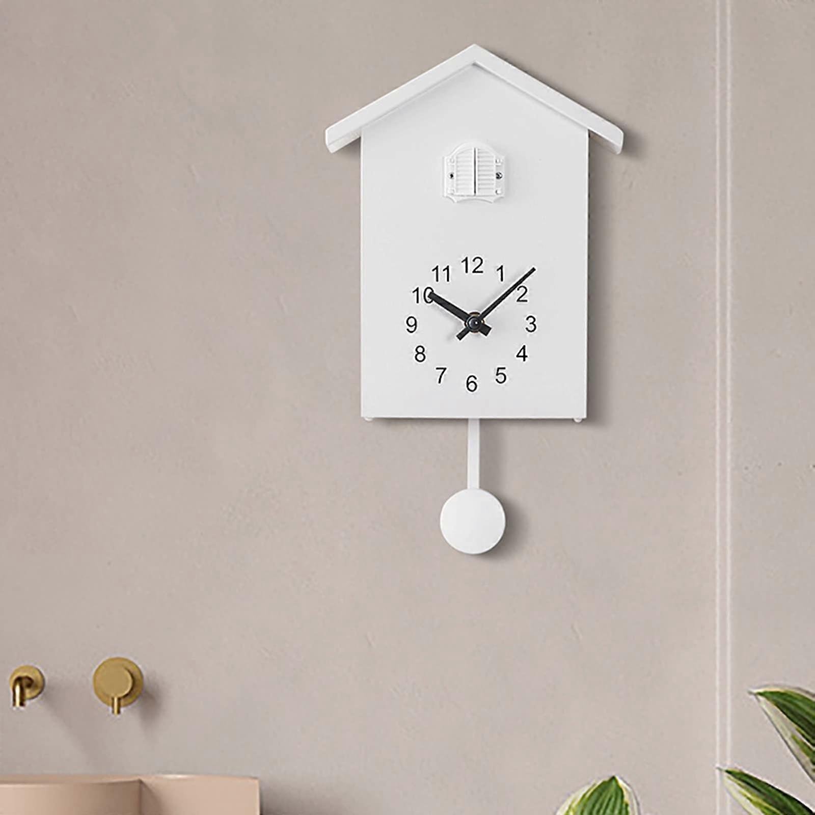 Wall Clock Cuckoo Clock, Natural Bird Voices Or Cuckoo Call, Pendulum Design, Birdhouse Style, Home Office Decor