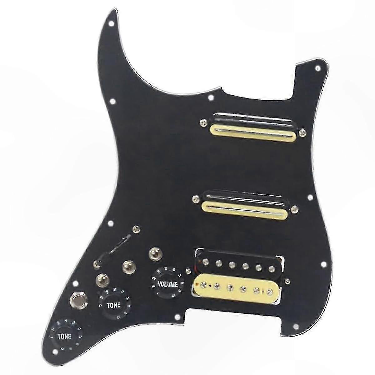 Left-Handed Electric Guitar Pickup Set with 3 Ply Black Pickguard and Singlecut Wiring Configuration